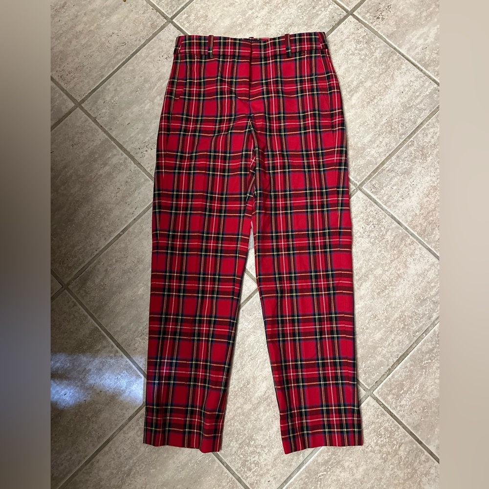 J Crew NEW plaid HOLIDAY pants size 2 petite